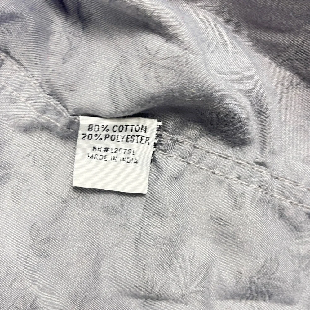 Banana Republic Mens Small Gray Floral Short Sleeve Button-Up Shirt Cotton Blend